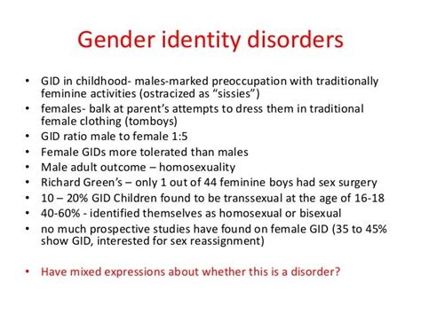 gid/mtf|Personality Disorders in Persons with Gender Identity Disorder